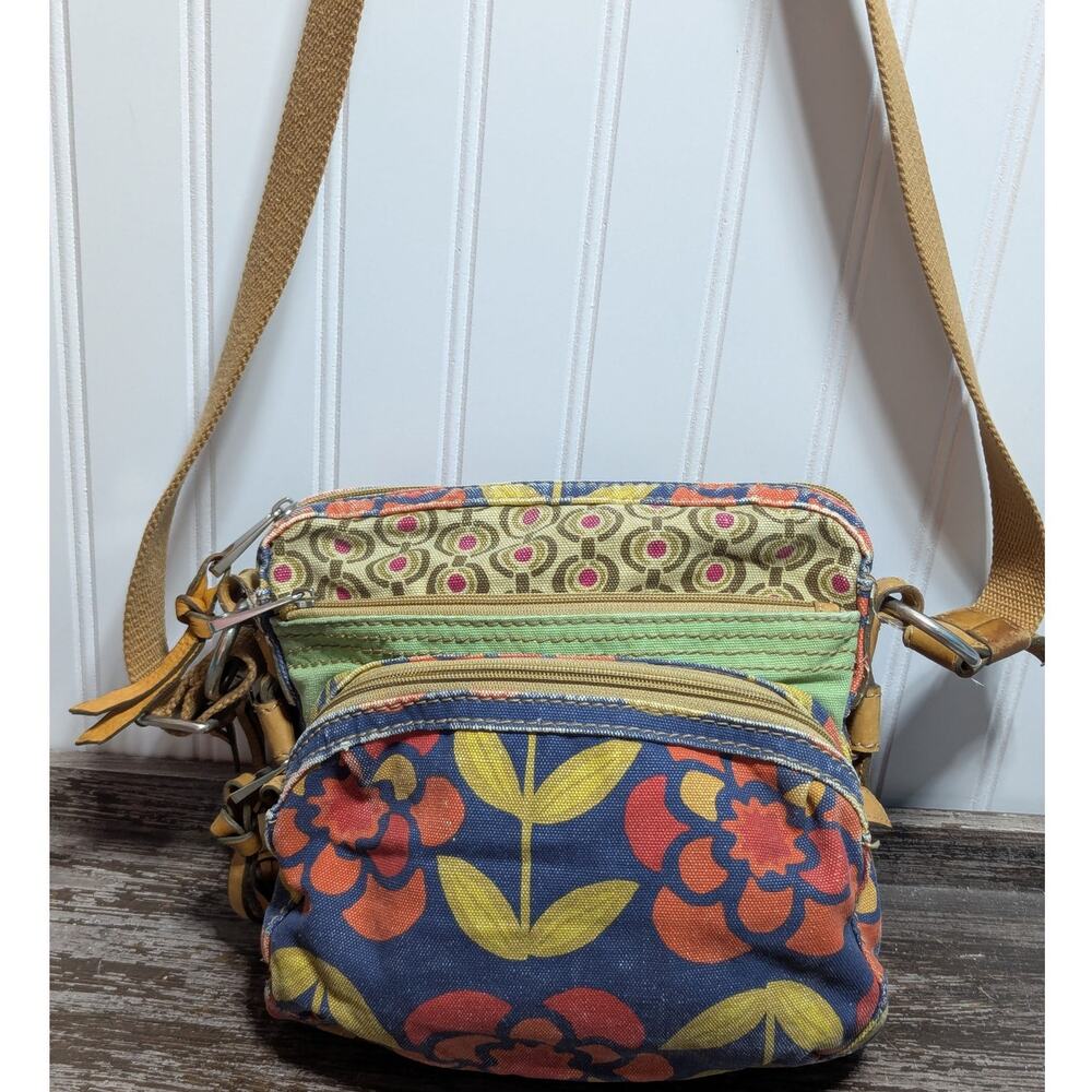Fossil Vintage Canvas Multi compartment Multicolor Crossbody Bag - Picture 2 of 8
